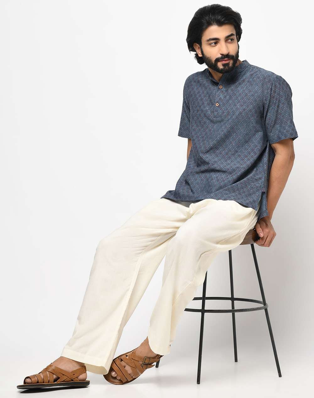 Cotton Nagari Mid Placket Shirt