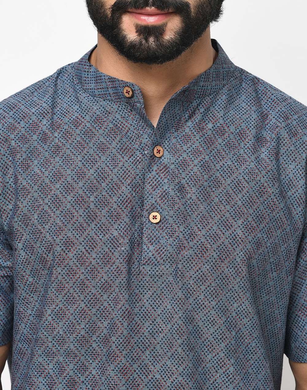 Cotton Nagari Mid Placket Shirt