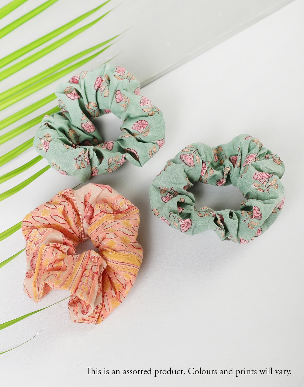 Cotton Printed Small Scrunchie Set Of 3