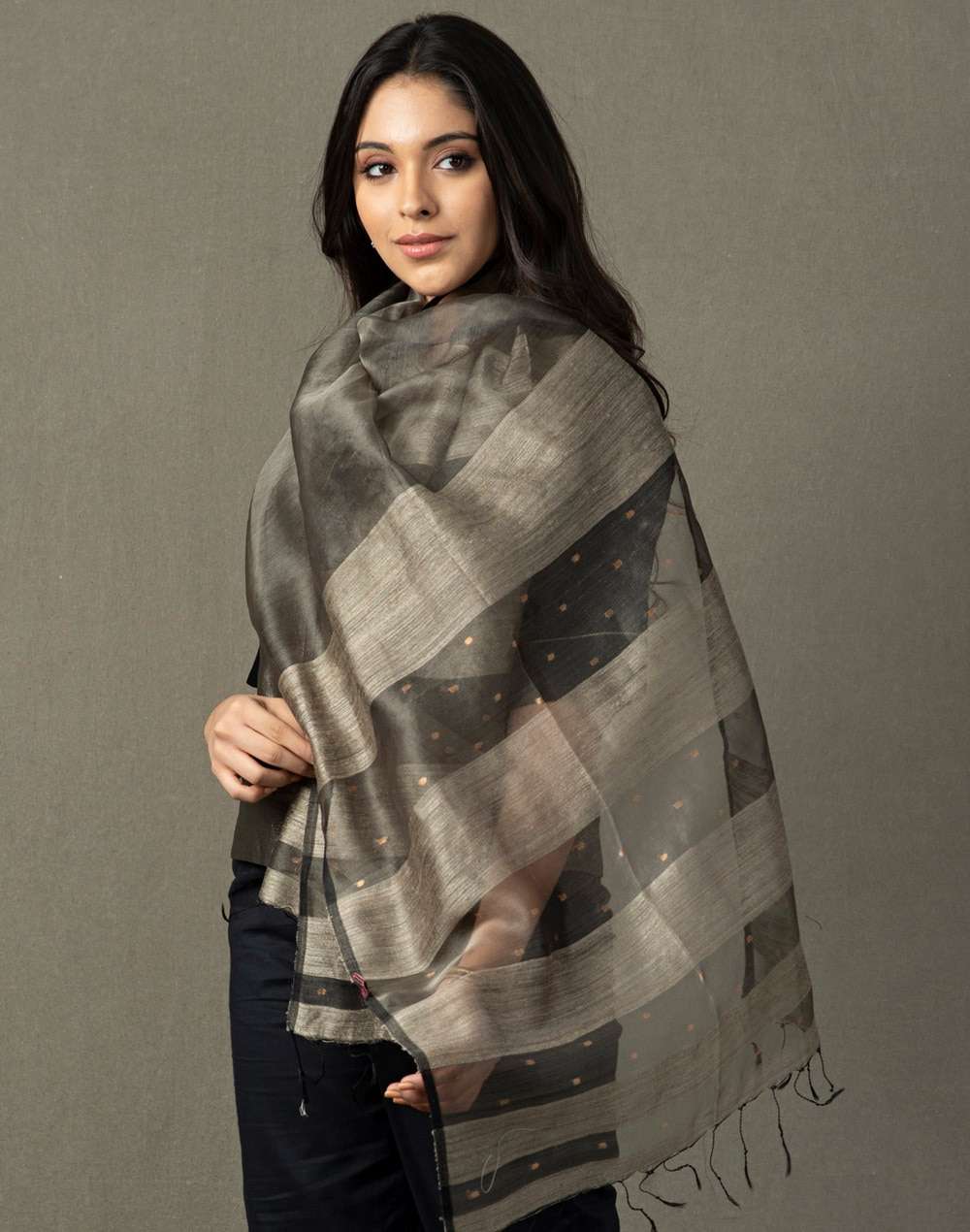 Silk Matka Jamdani Stole