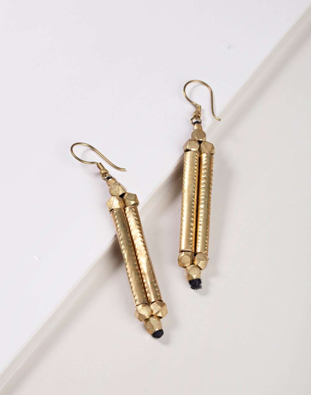 Metal Matt Gold Dangler Earrings