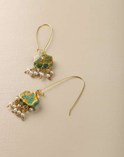 Metal Enamel Dangler Earrings Metal Enamel Dangler Earrings