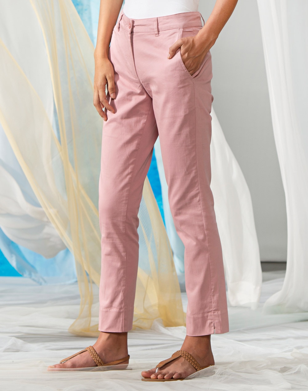Buy Cotton Lycra Slim Fit Stretch Pant for Women Online at