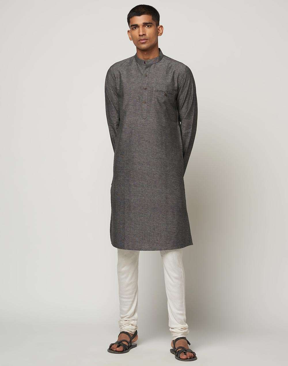 Cotton Slub Slim Fit Long Kurta
