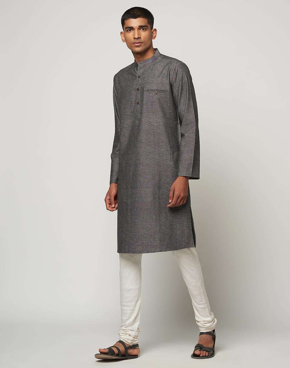 Cotton Slub Slim Fit Long Kurta