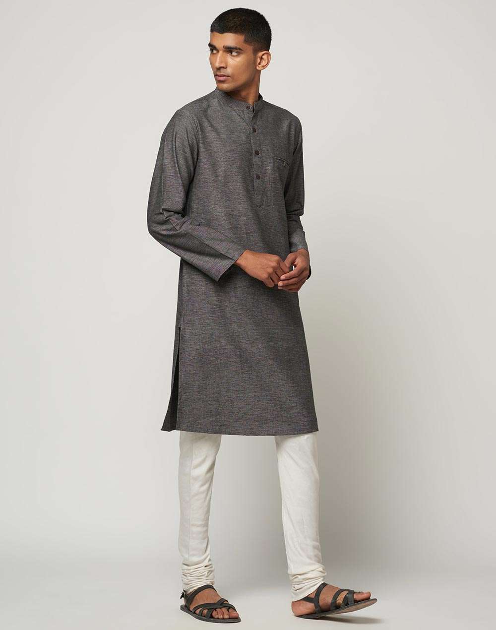 Cotton Slub Slim Fit Long Kurta