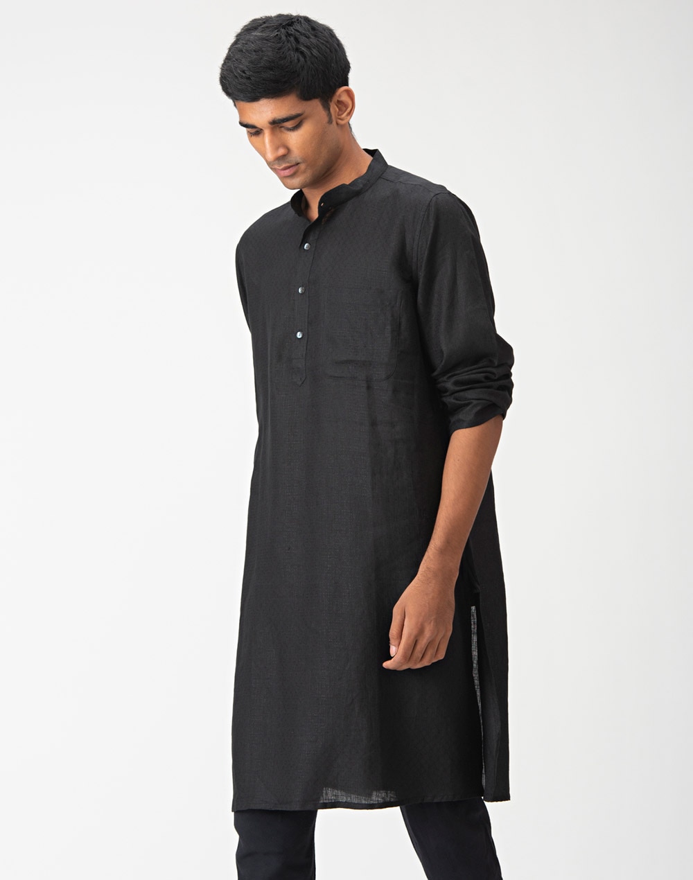 Linen Dobby Weave Long Kurta