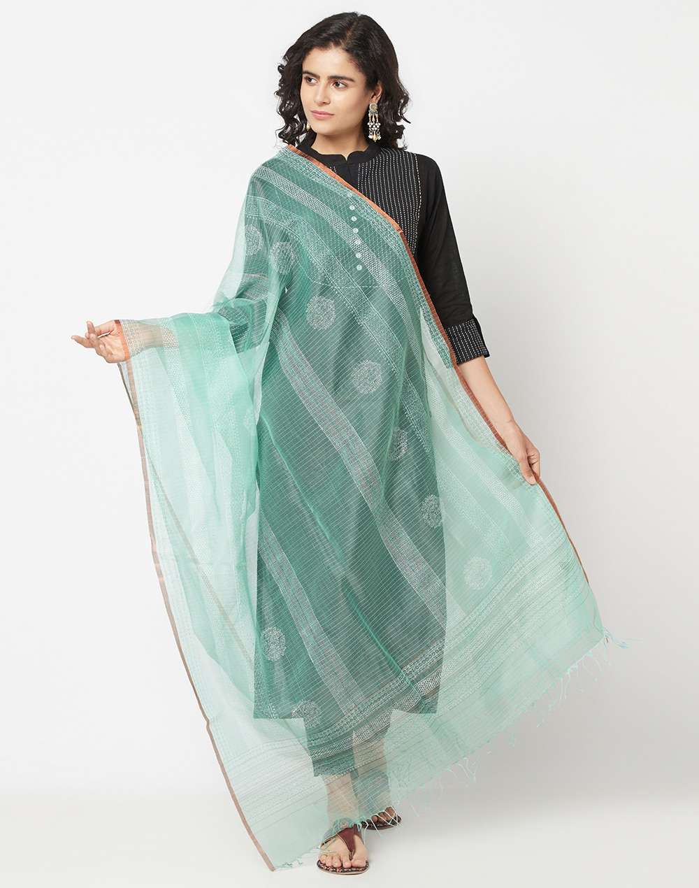 Cotton Silk Maheshwari Printed Dupatta