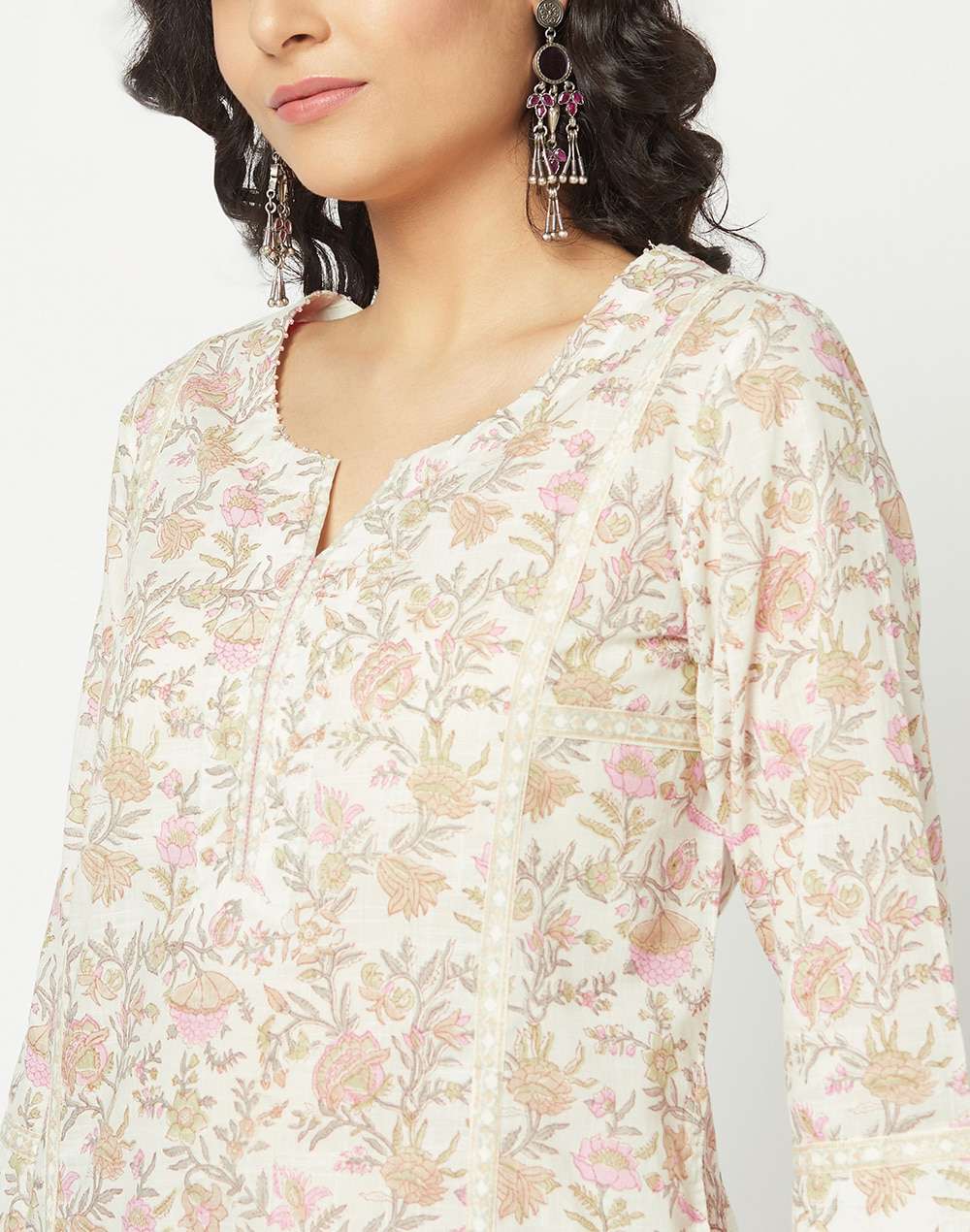 Cotton Slub Printed Long Kurta