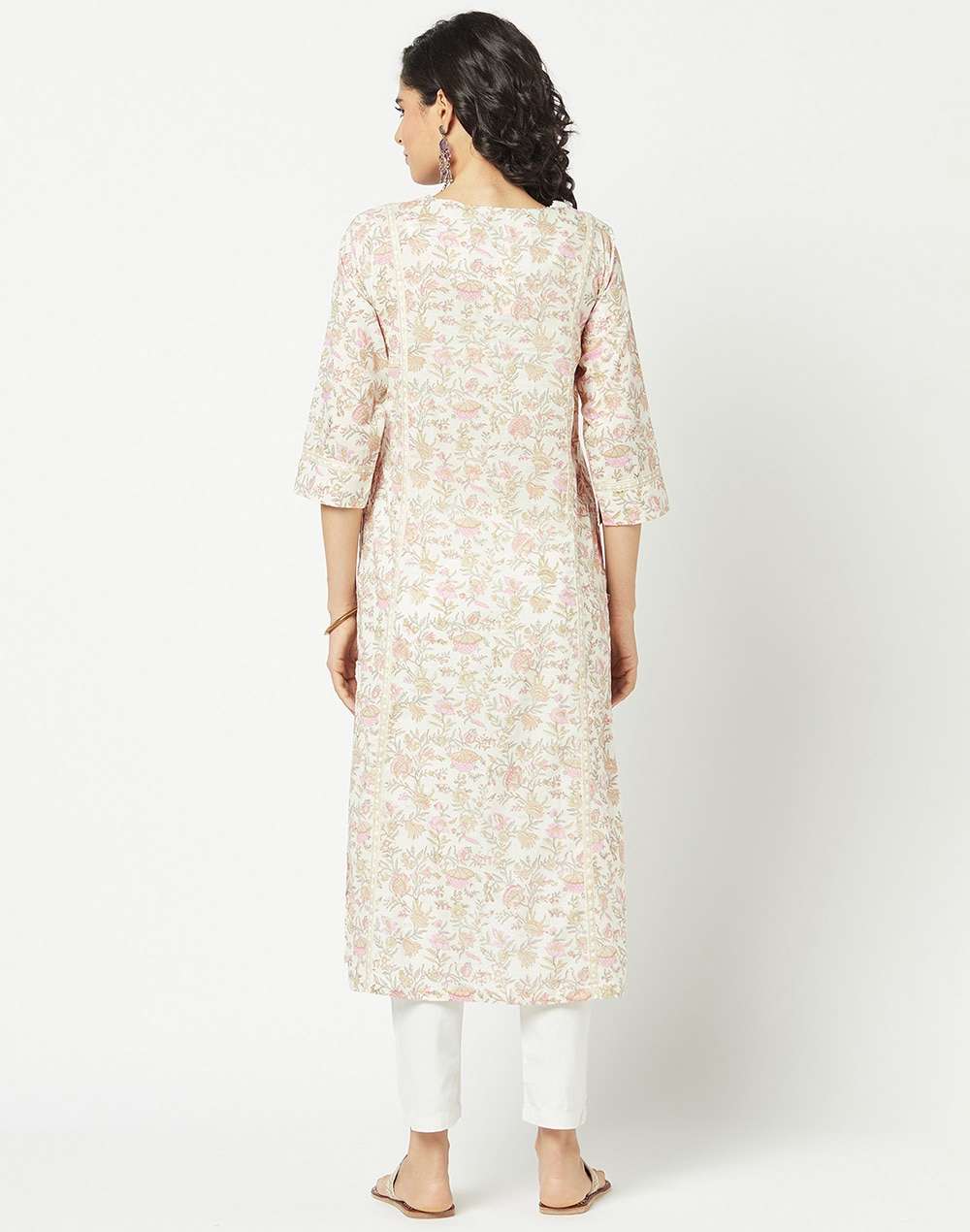 Cotton Slub Printed Long Kurta