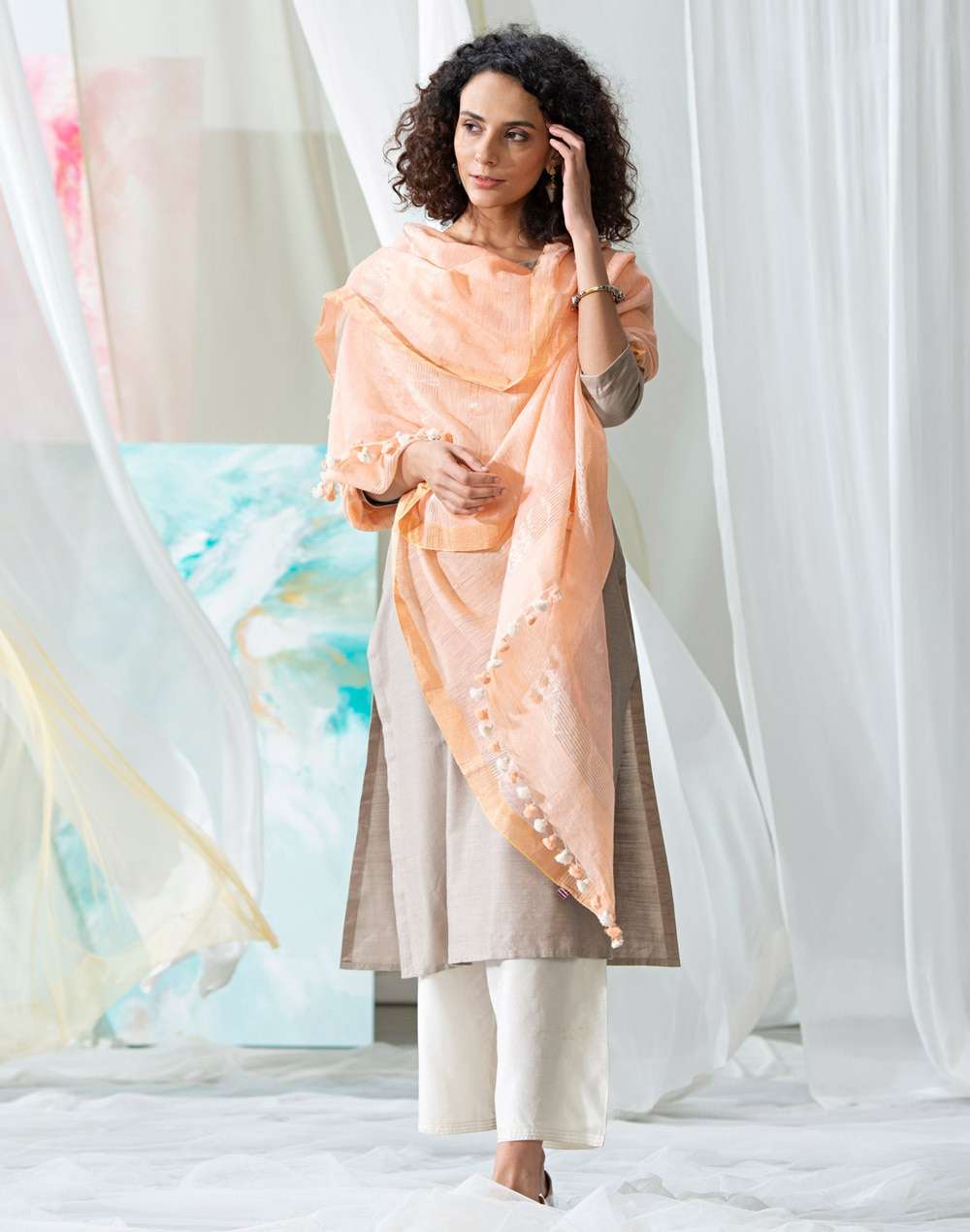 Cotton Silk Jamdani Dupatta