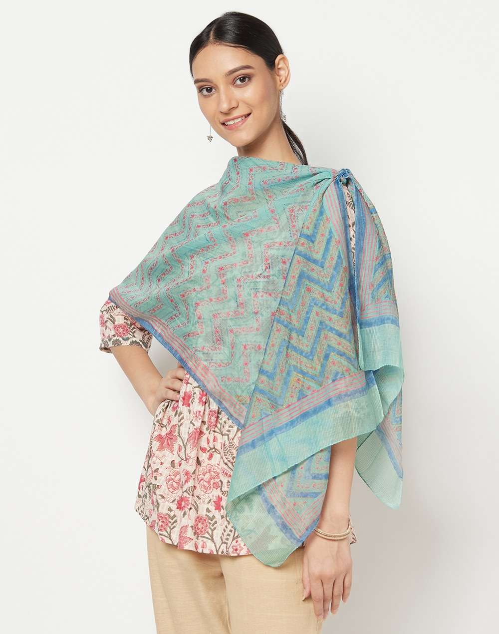 Cotton Silk Printed Stole