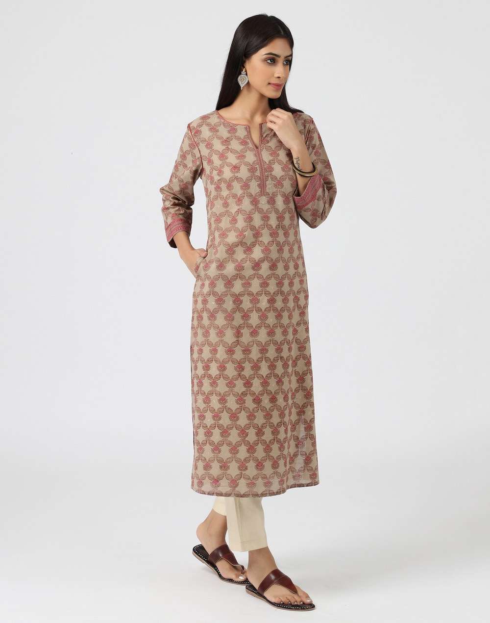 Cotton Hand Block Printed Long Kurta