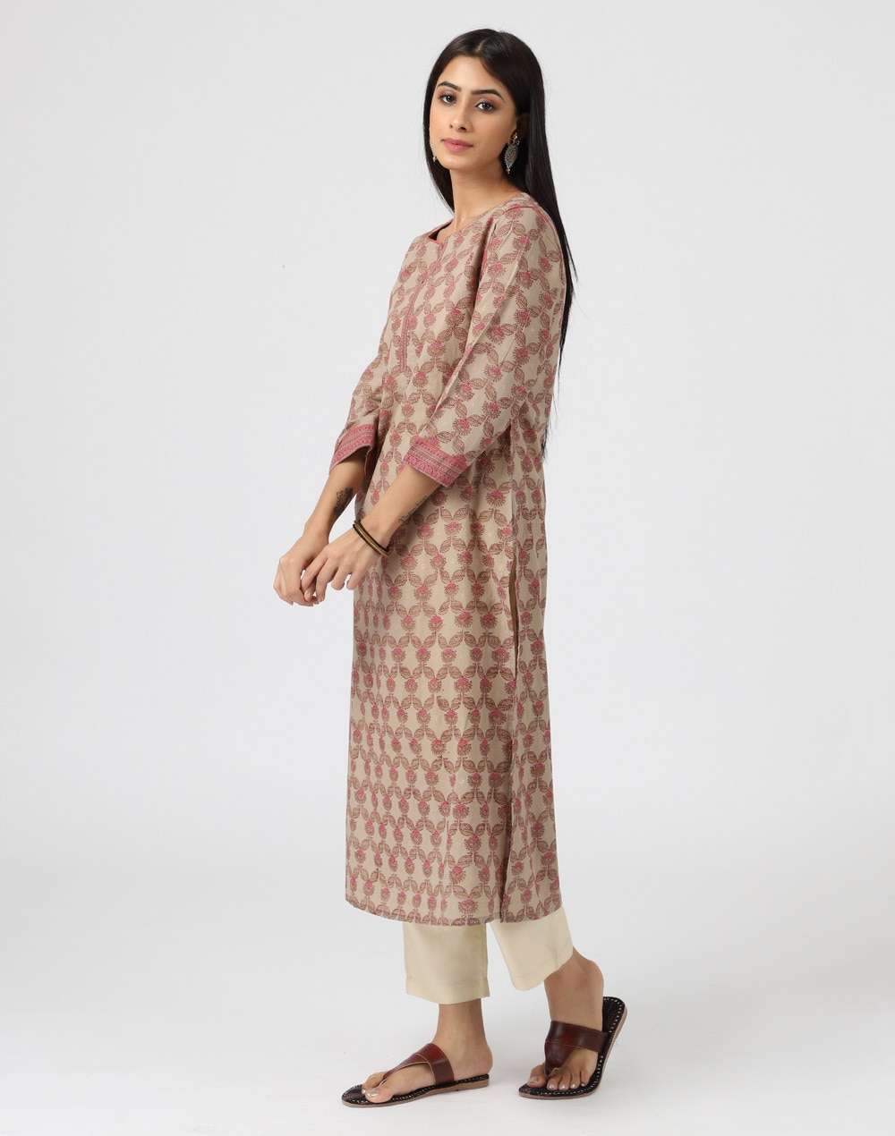 Cotton Hand Block Printed Long Kurta