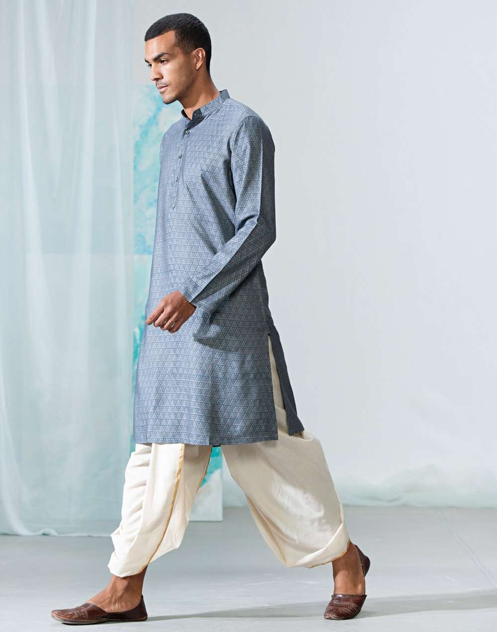 Viscose Tussar Printed Slim Fit Kurta