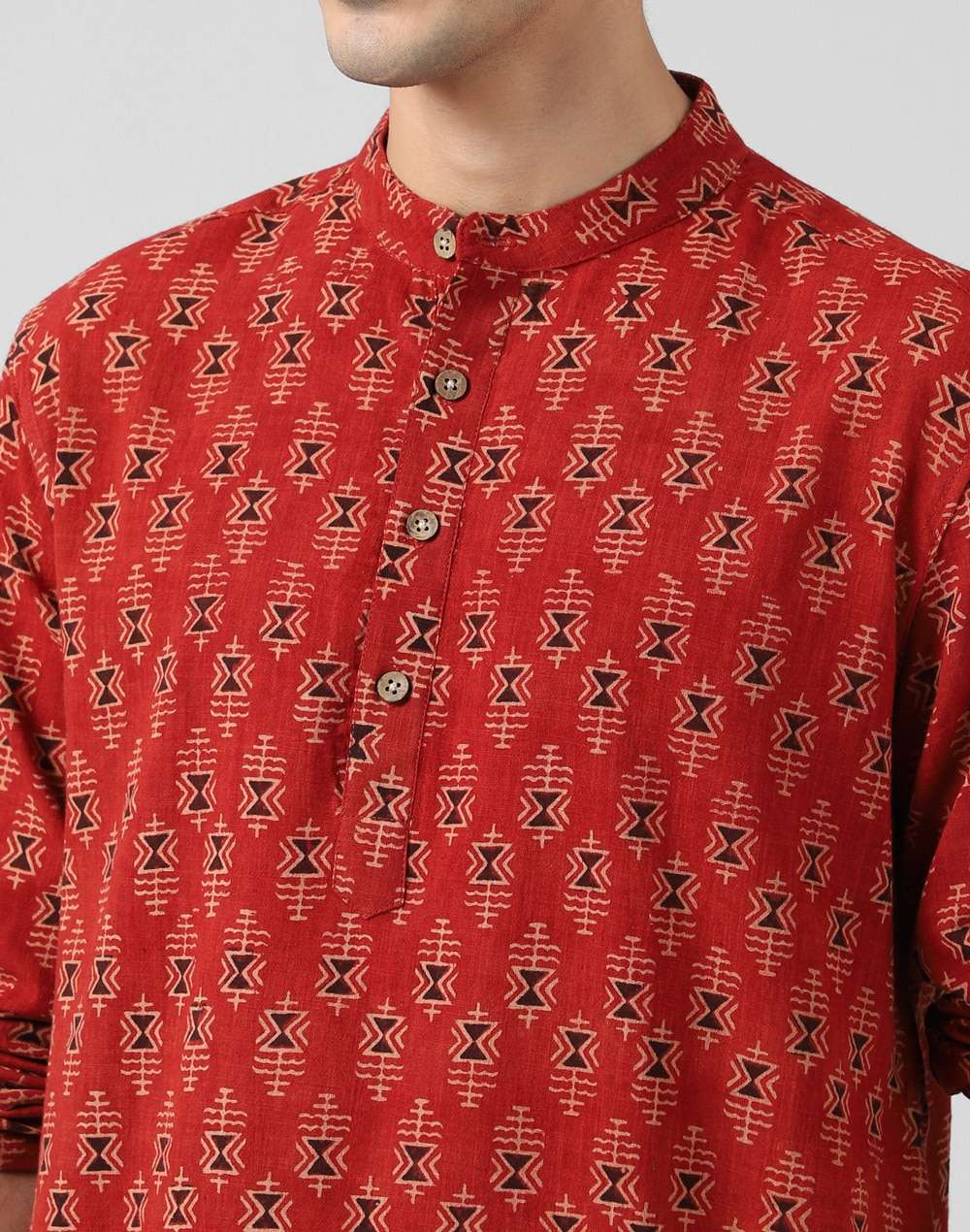 Cotton Ajrakh Print Short Kurta