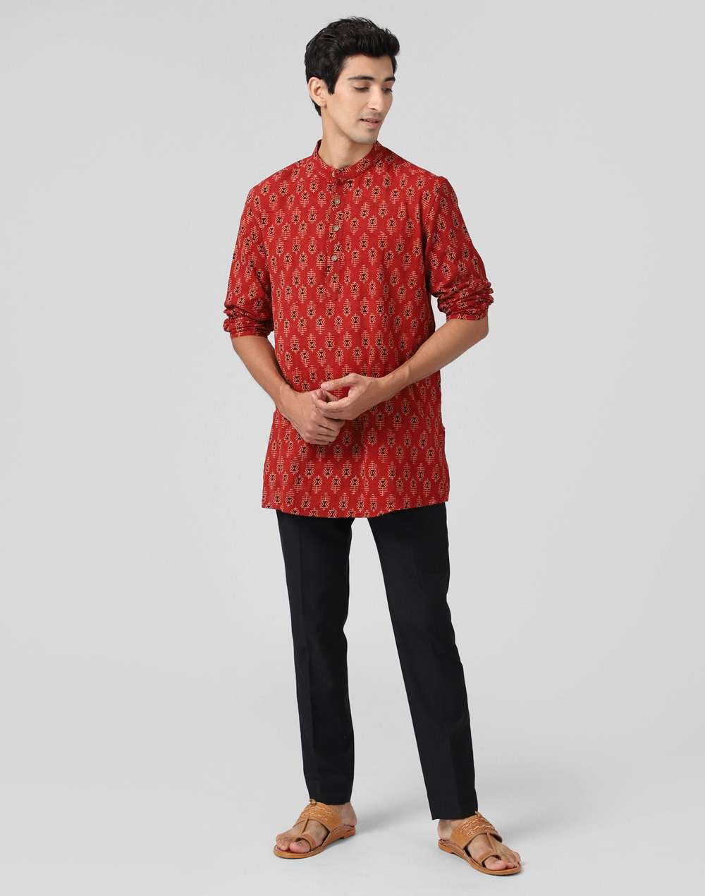 Cotton Ajrakh Print Short Kurta