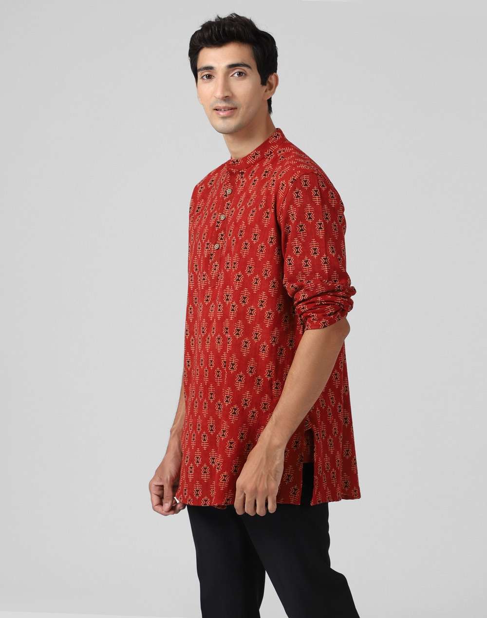 Cotton Ajrakh Print Short Kurta