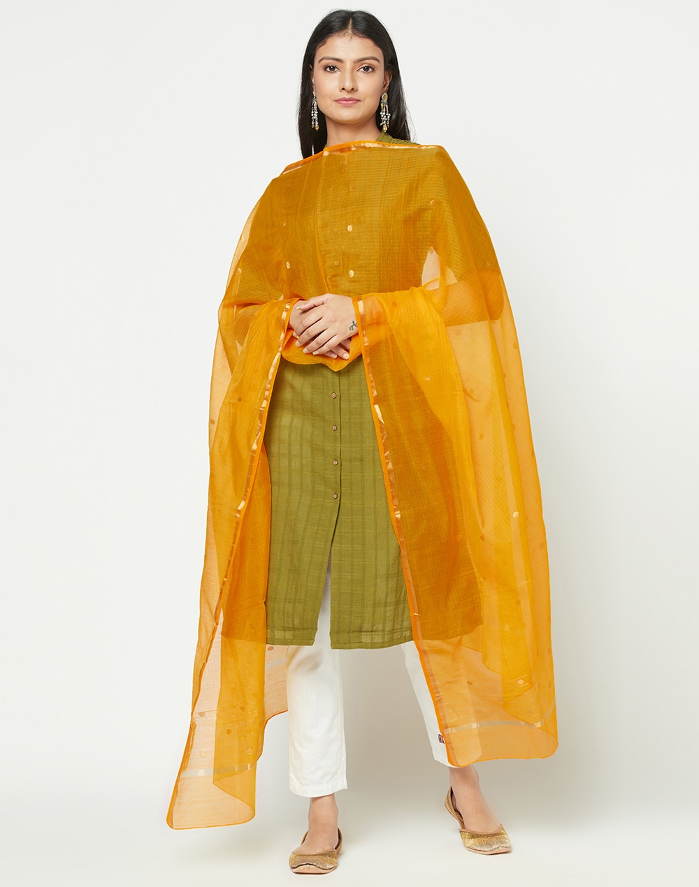 Cotton Silk Woven Chanderi Dupatta