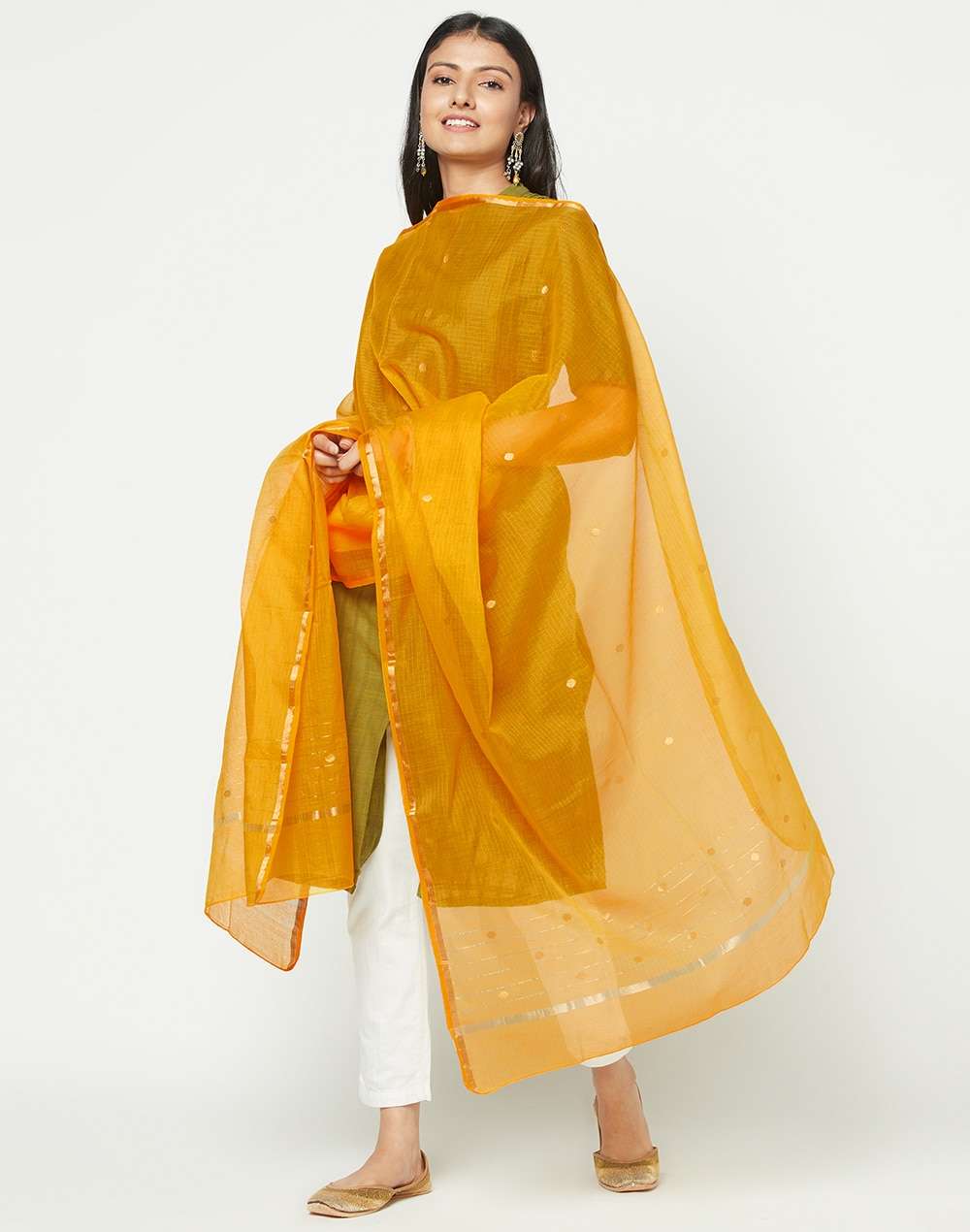 Cotton Silk Woven Chanderi Dupatta