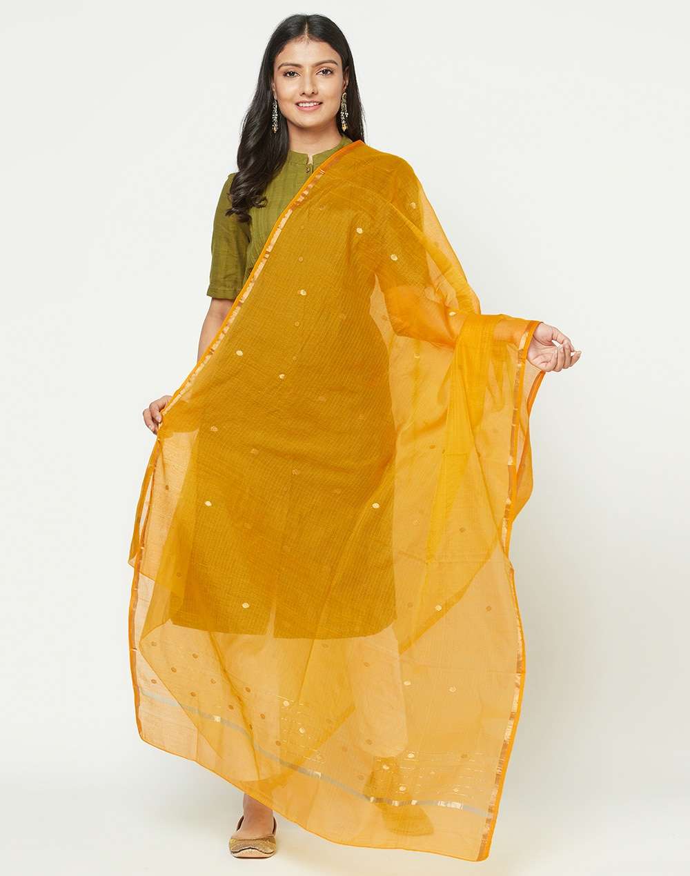 Cotton Silk Woven Chanderi Dupatta