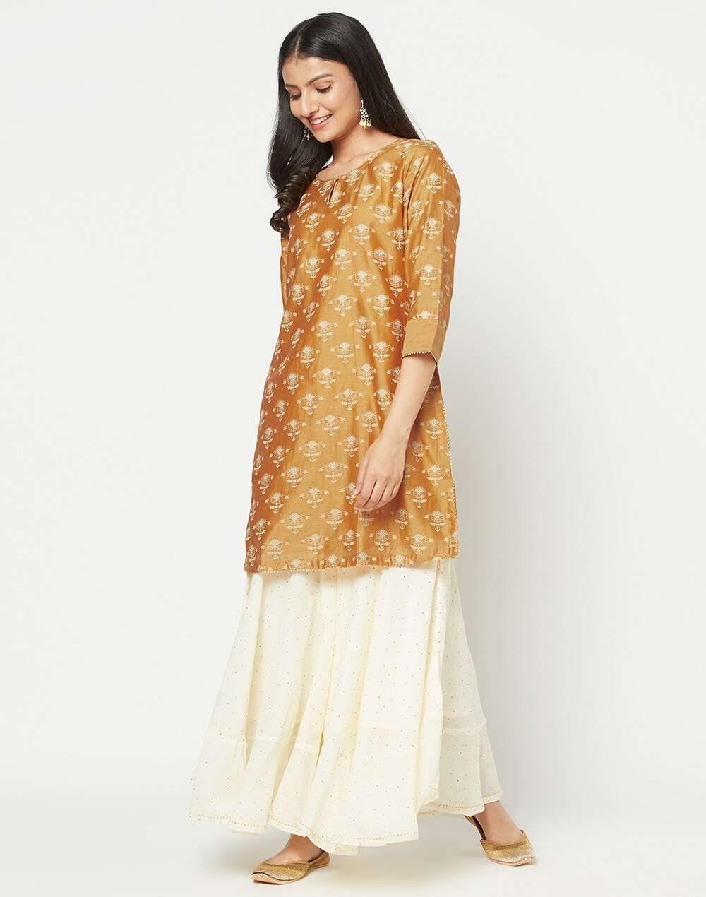 Cotton Silk Printed Kurta Set