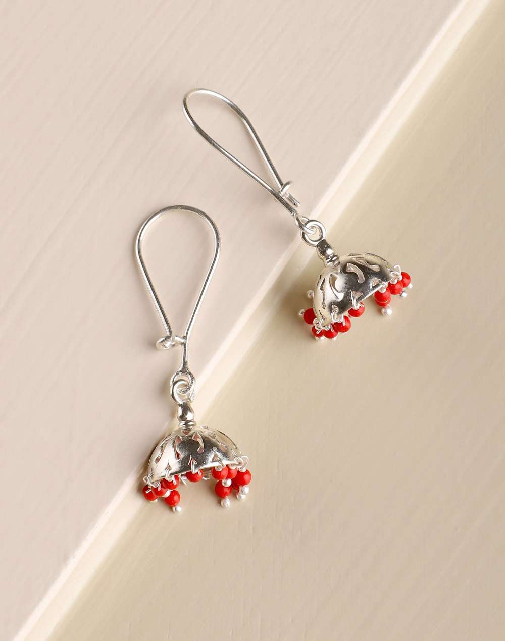 Silver Ethnic Jhumka Earrings