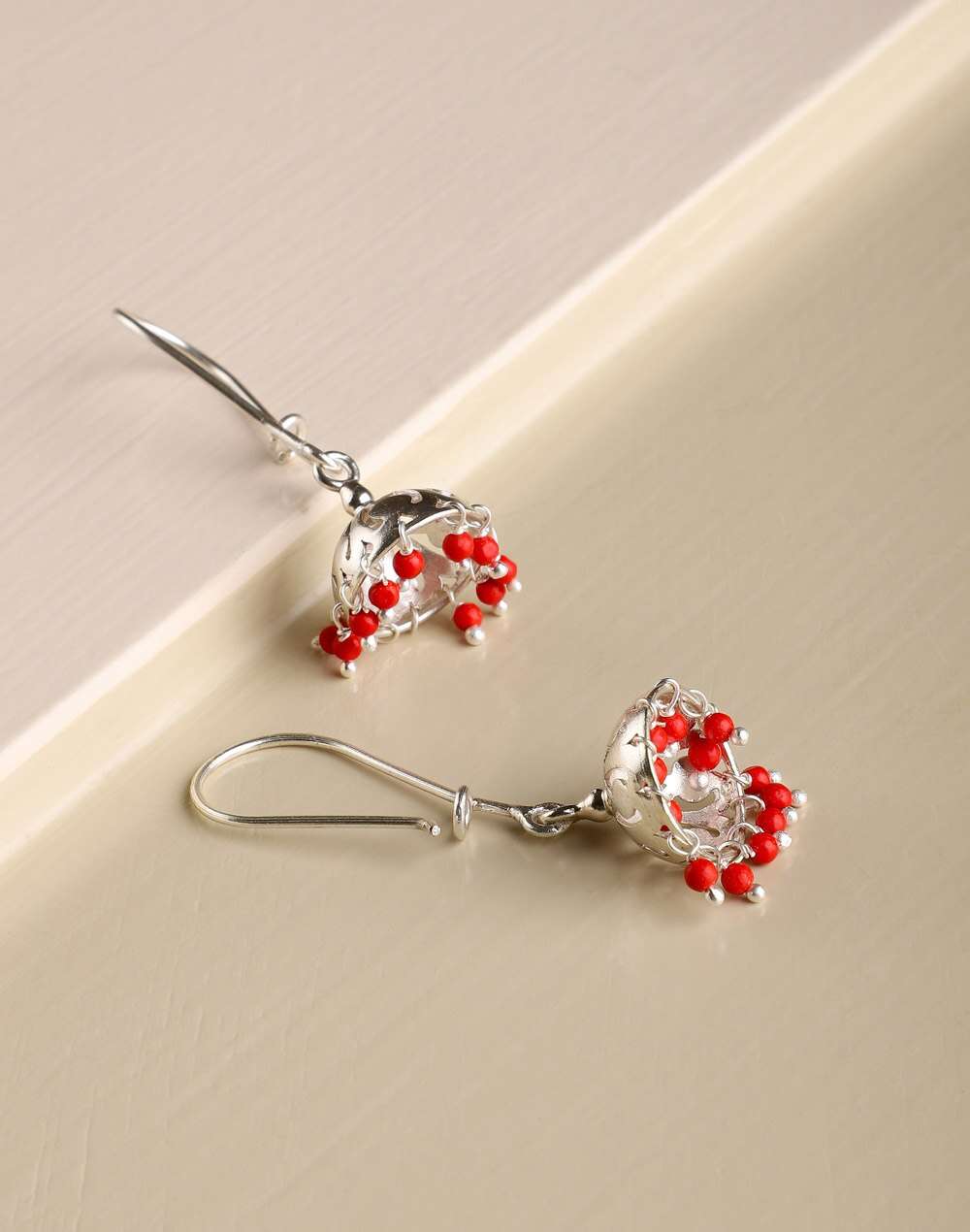 Silver Ethnic Jhumka Earrings