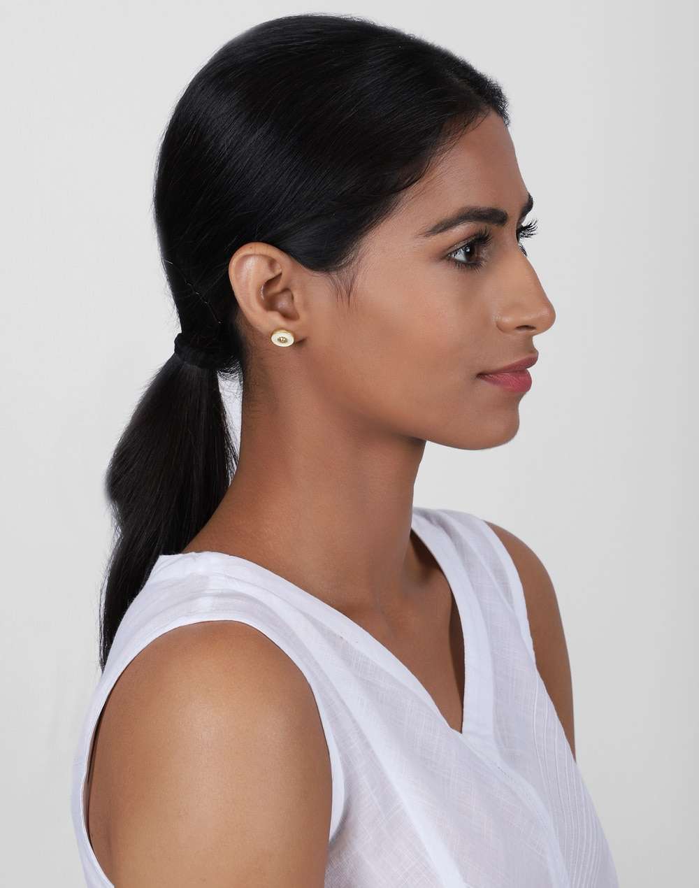 Silver Ethnic Stud Earrings