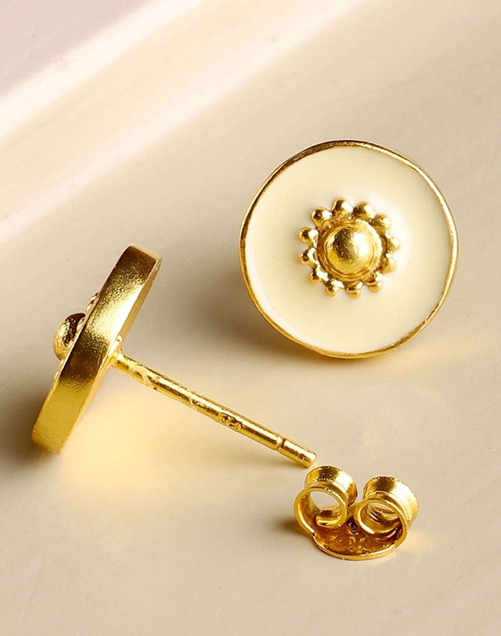 Silver Ethnic Stud Earrings