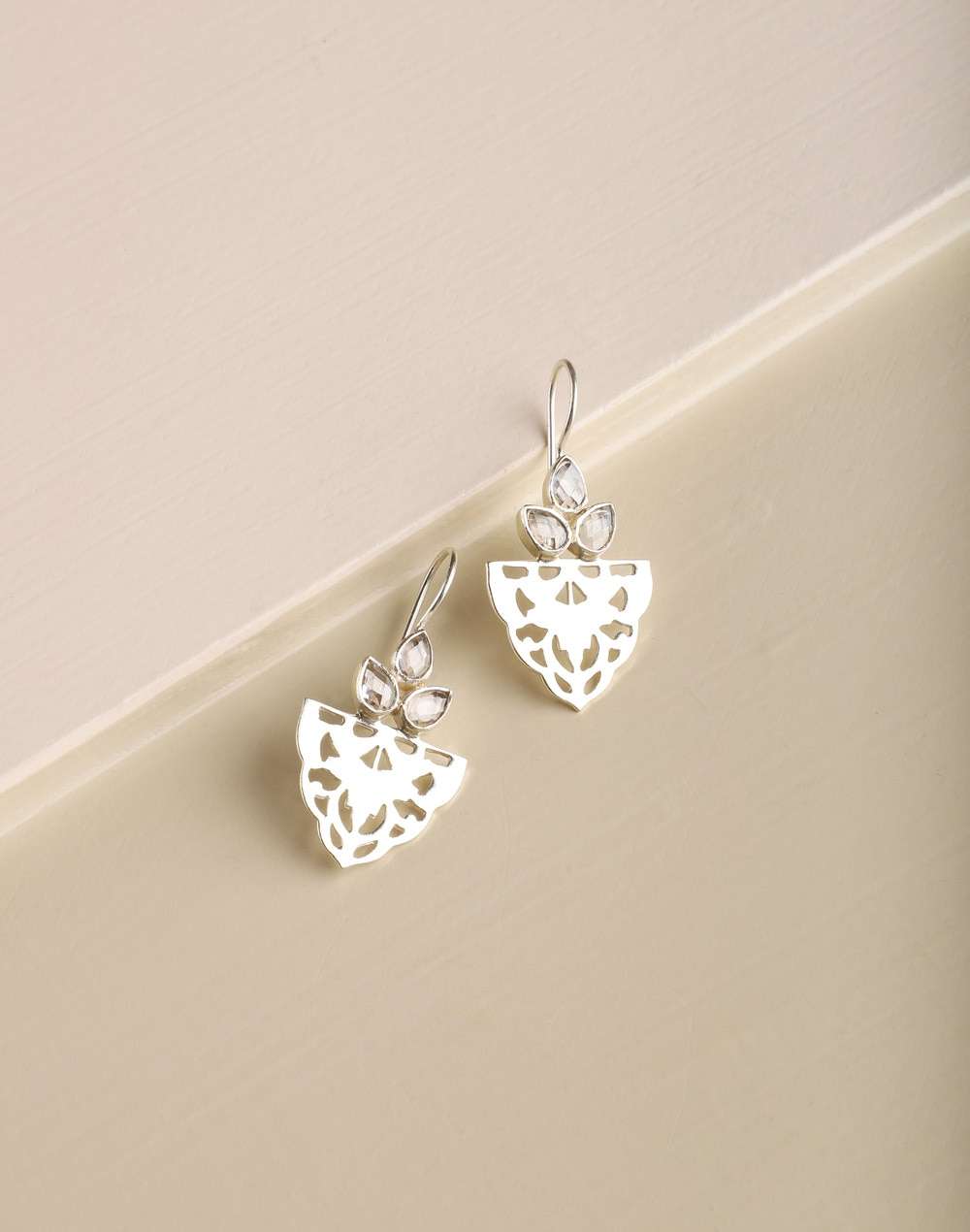 Silver Ethnic Dangler Earrings
