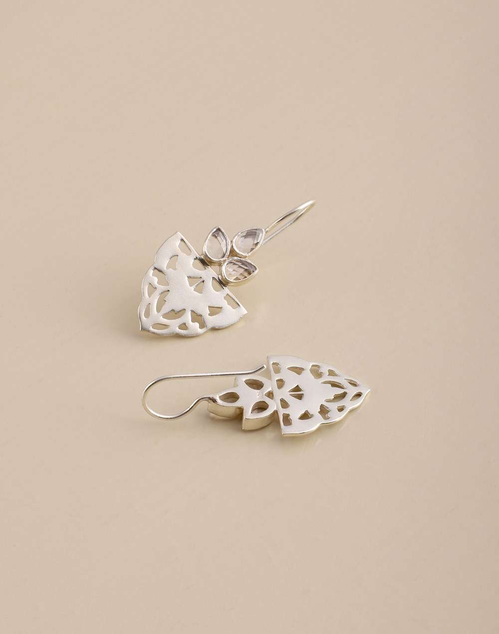 Silver Ethnic Dangler Earrings