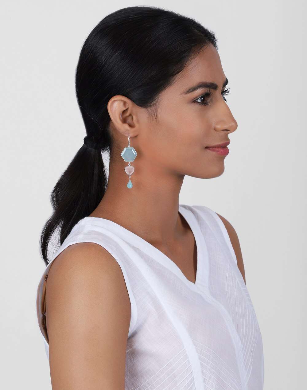Silver Ethnic Dangler Earrings