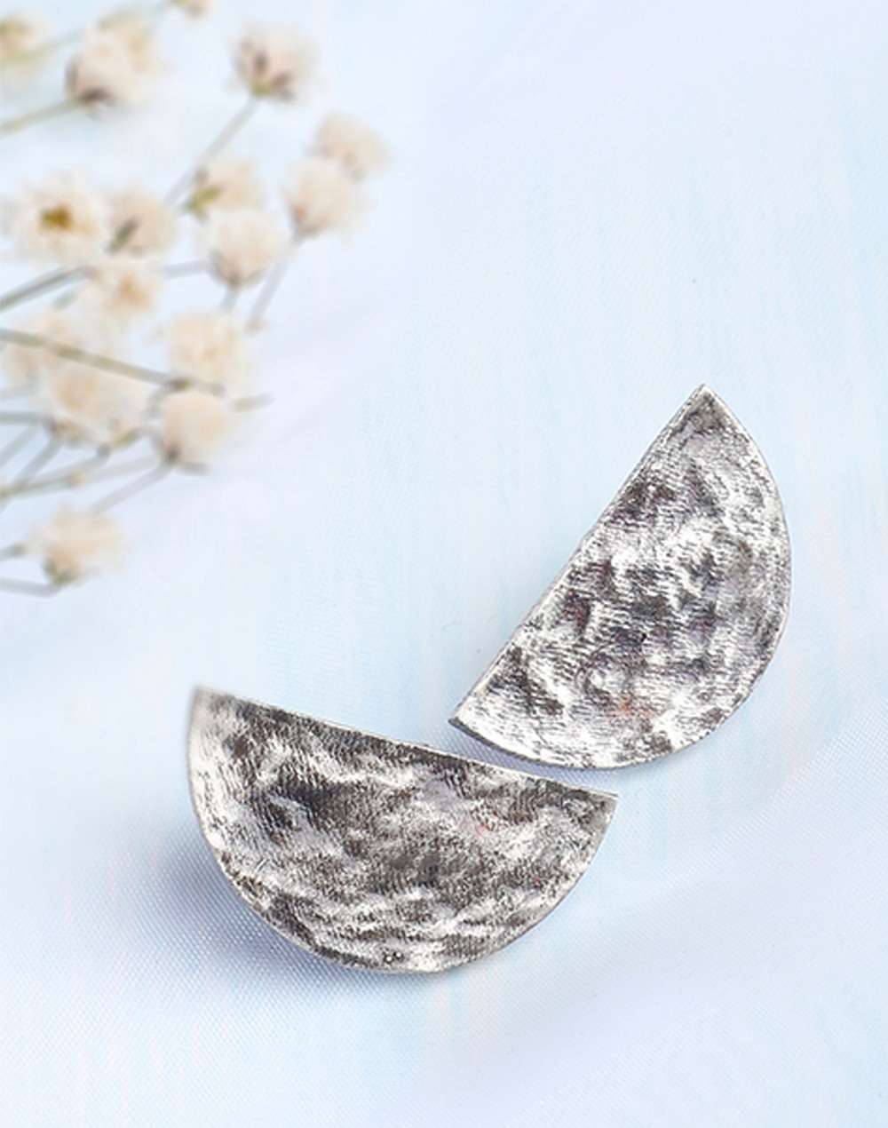 Silver Ethnic Stud Earrings