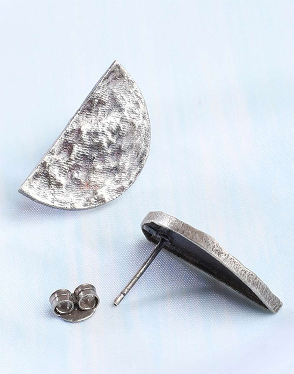 Silver Ethnic Stud Earrings