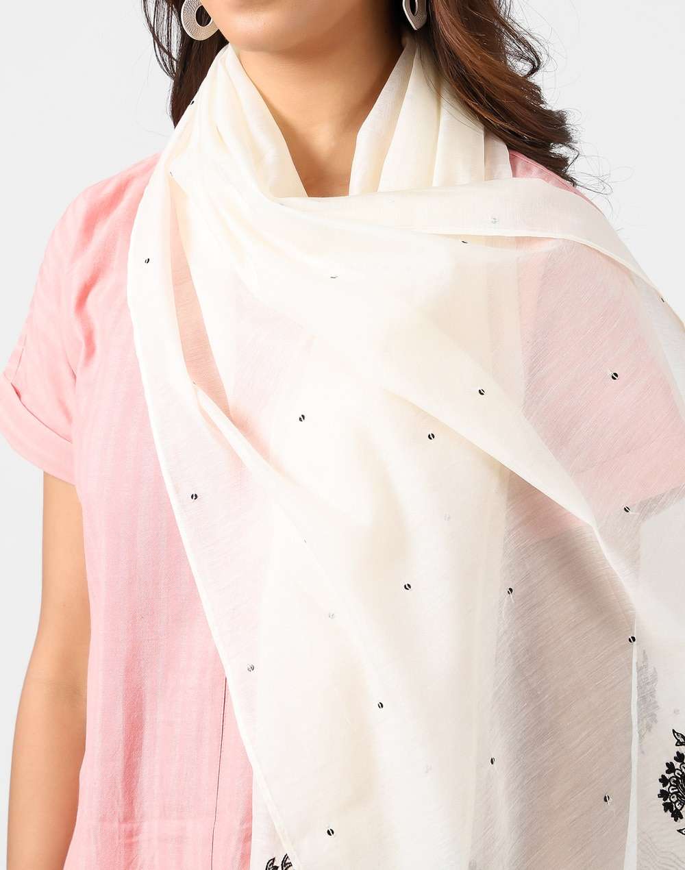 Cotton Silk Embroidered Stole