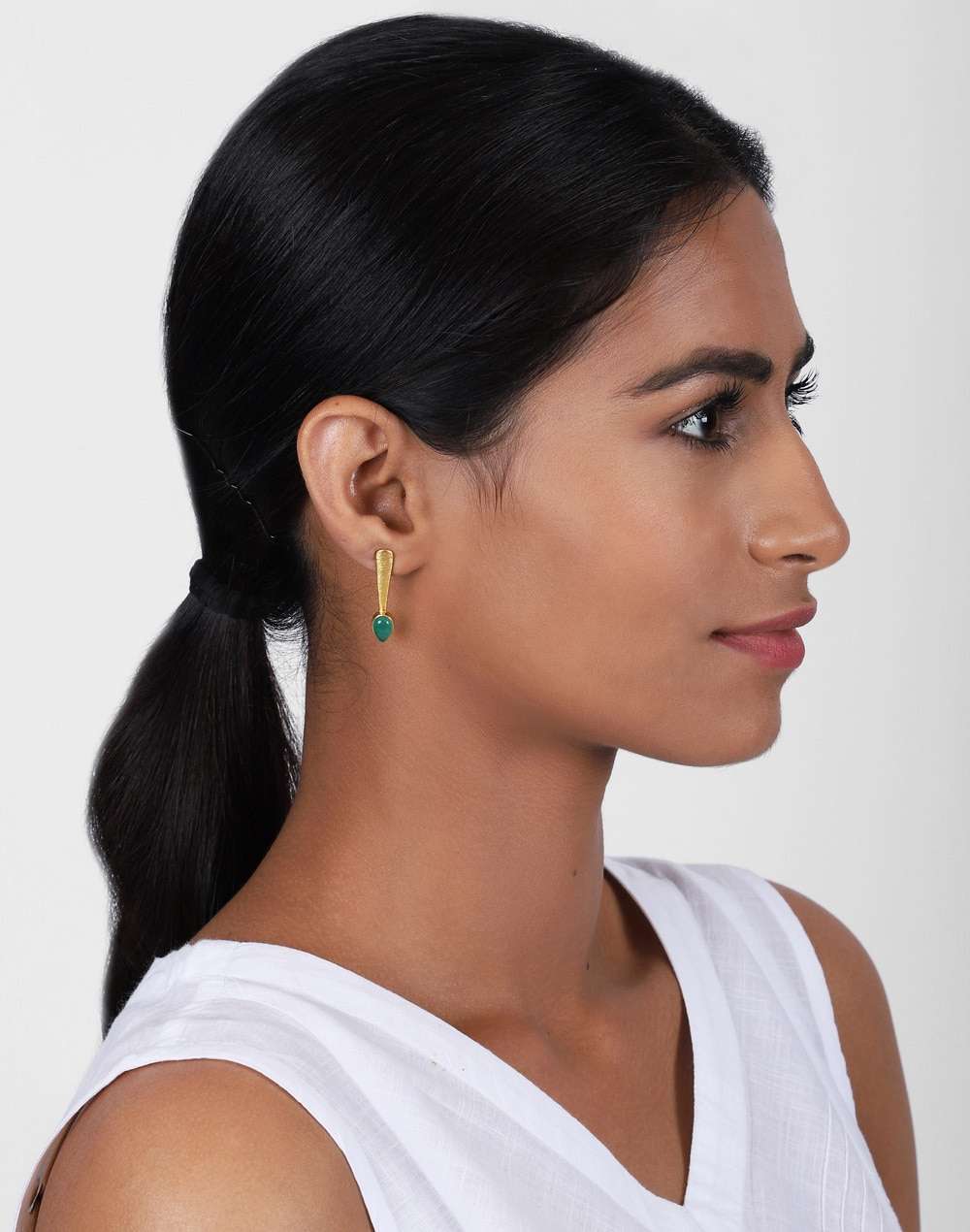 Silver Ethnic Stud Earrings