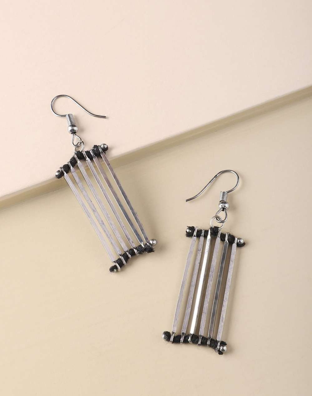 Metal Black Dangler Earrings