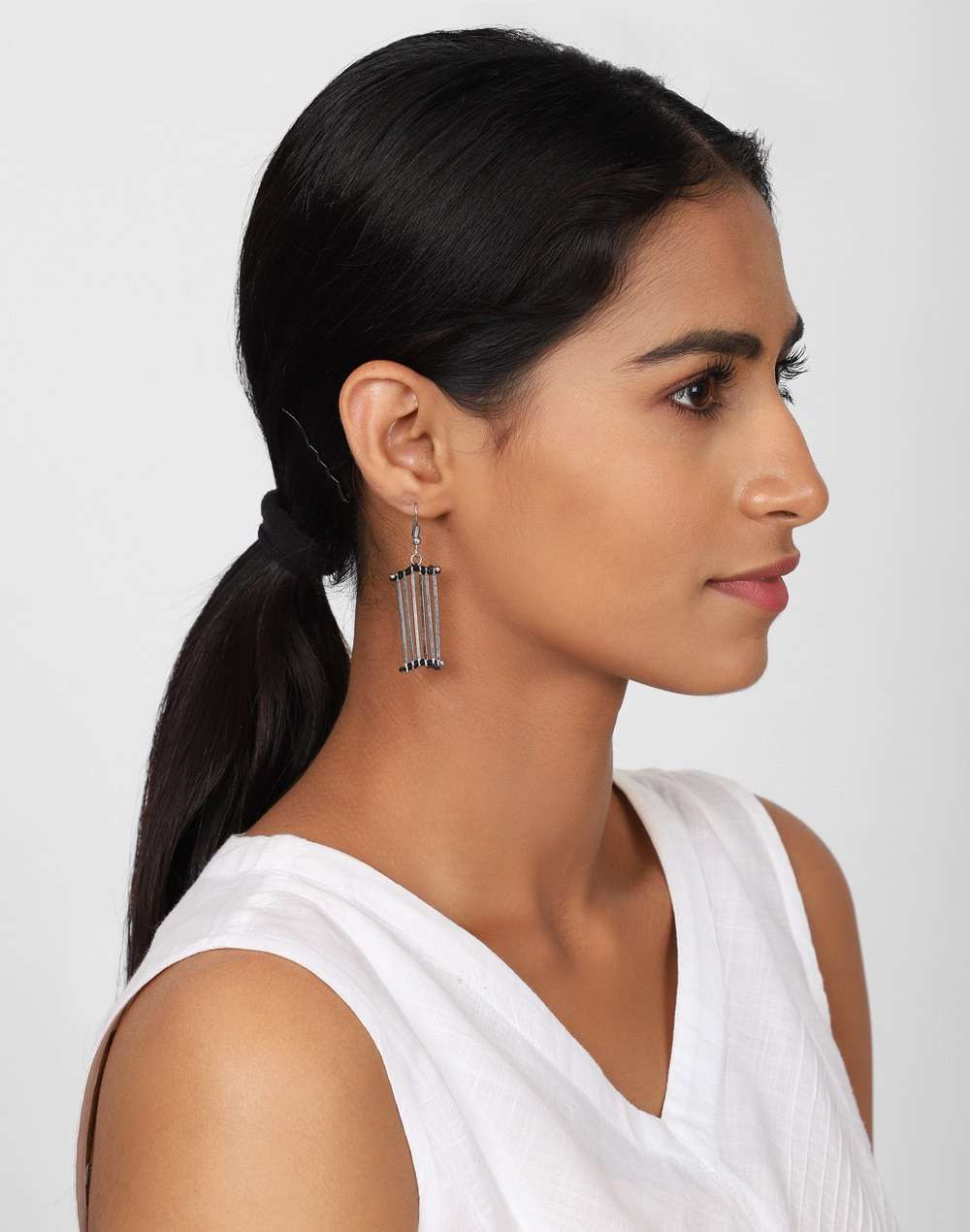 Metal Black Dangler Earrings