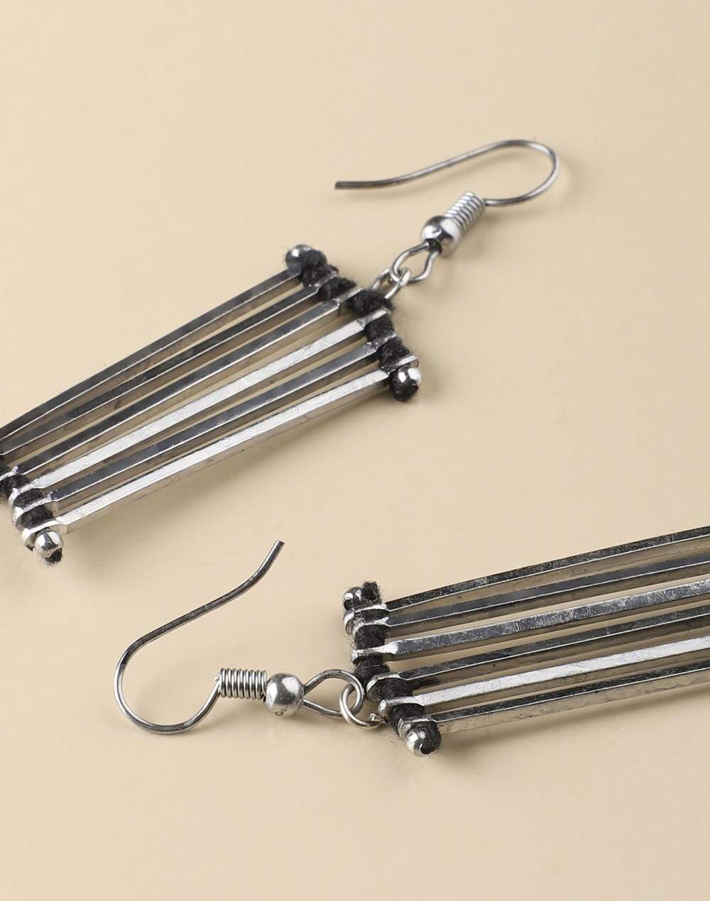 Metal Black Dangler Earrings