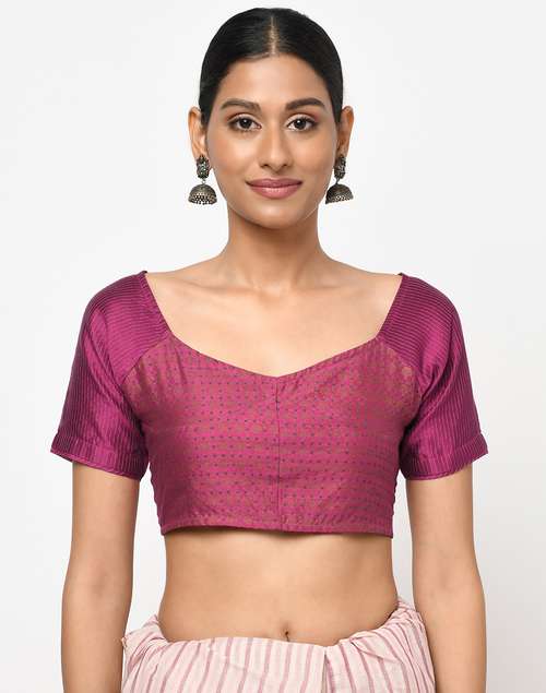 Pink Backless Printed Blouse Pink Backless Printed Blouse