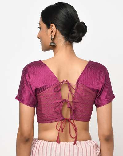 Pink Backless Printed Blouse Pink Backless Printed Blouse