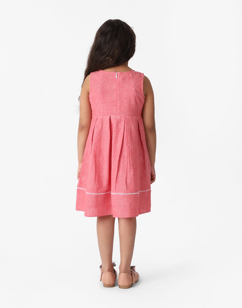 Cotton Chambray Embroidered Dress