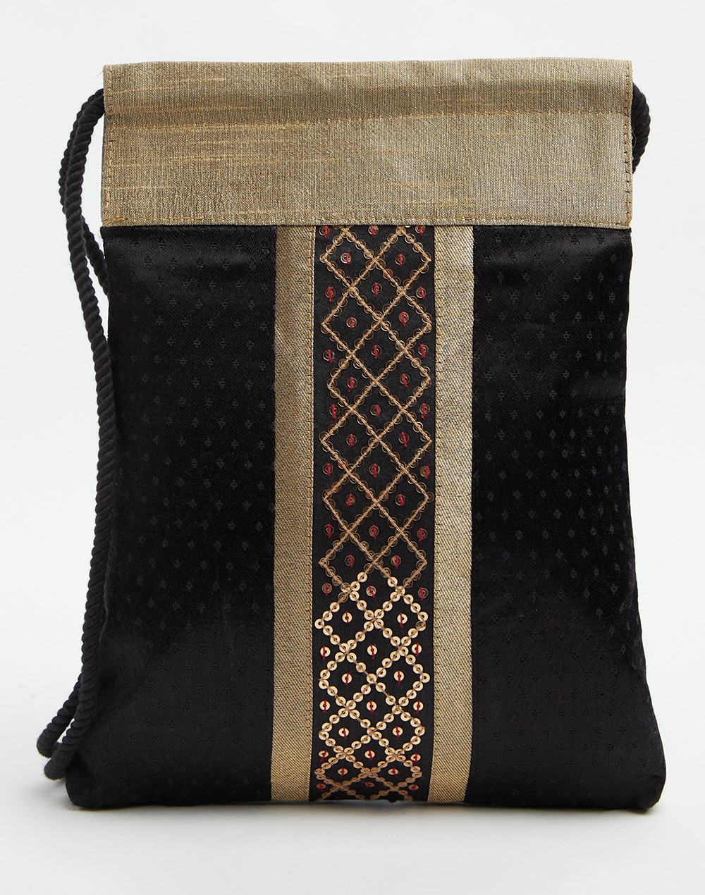 Silk Embroidered Sling Bag