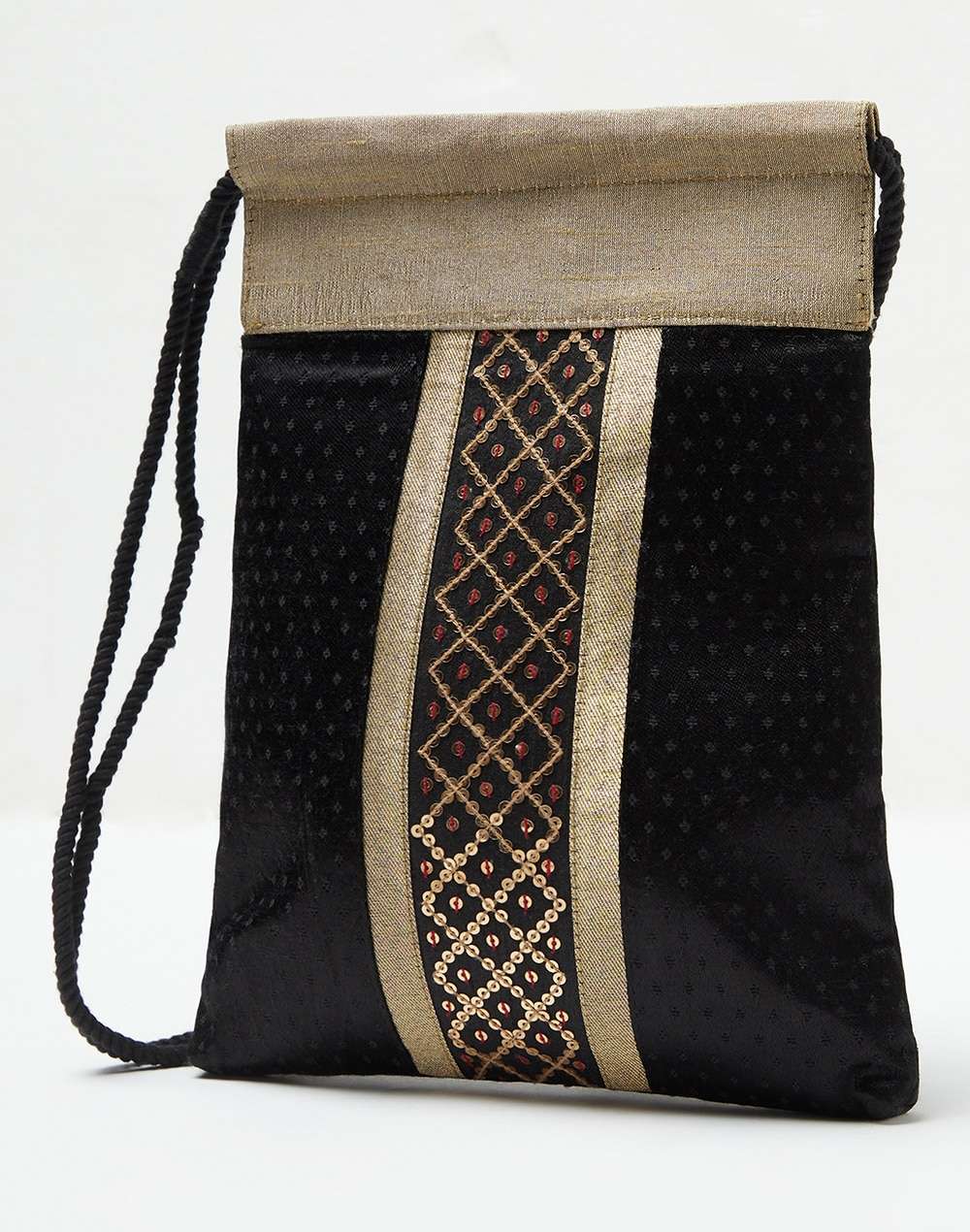 Silk Embroidered Sling Bag