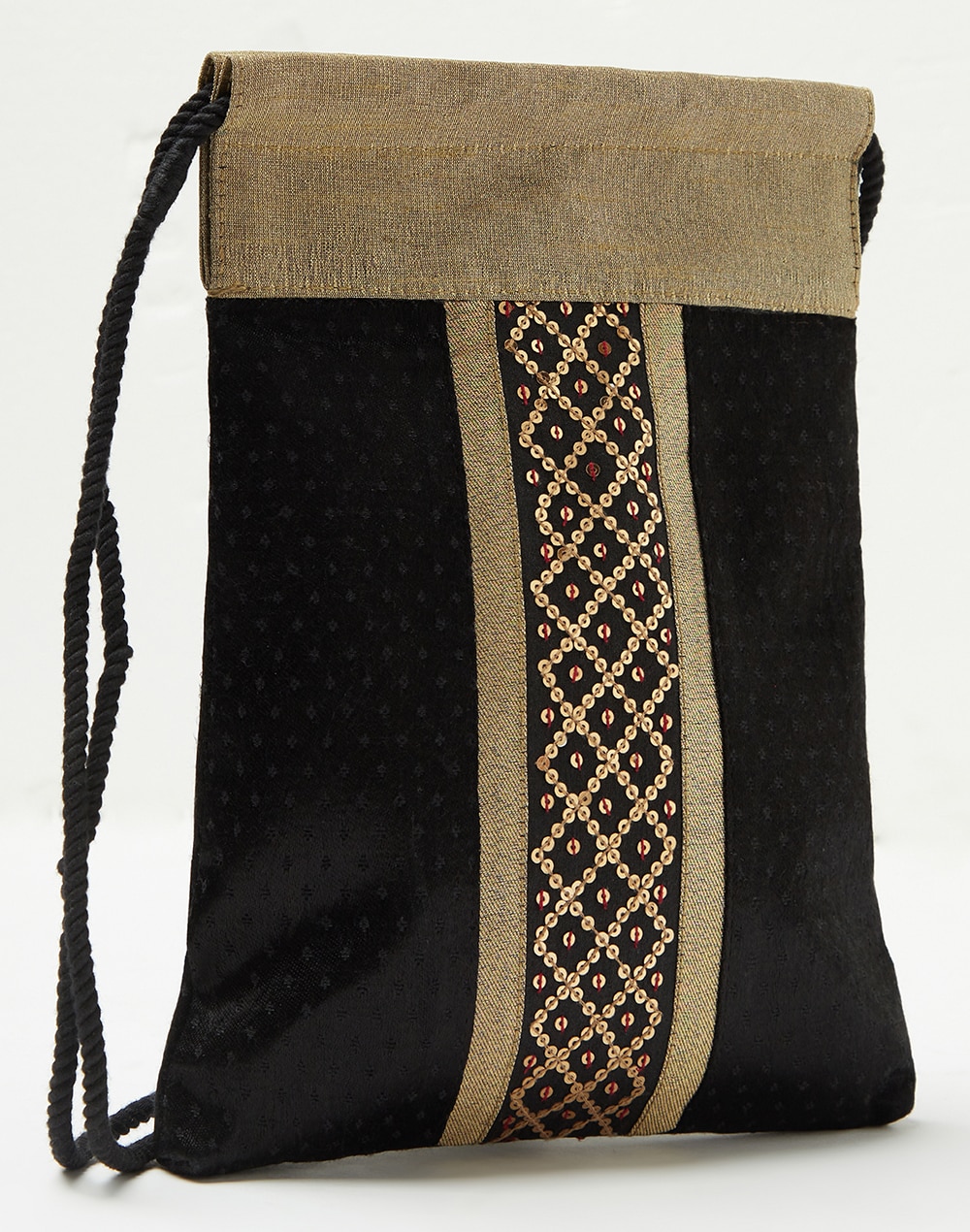Silk Embroidered Sling Bag