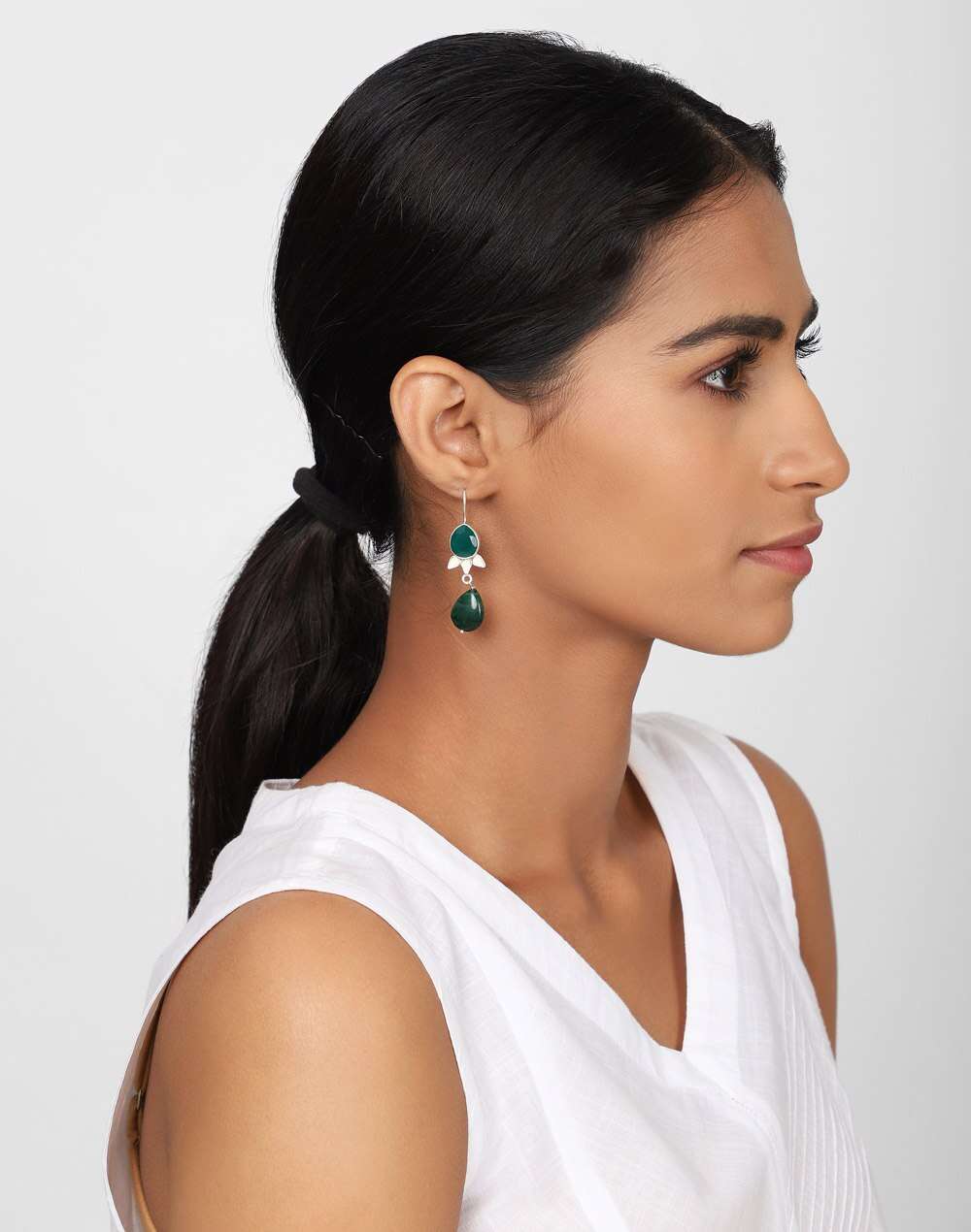 Silver Ethnic Dangler Earrings