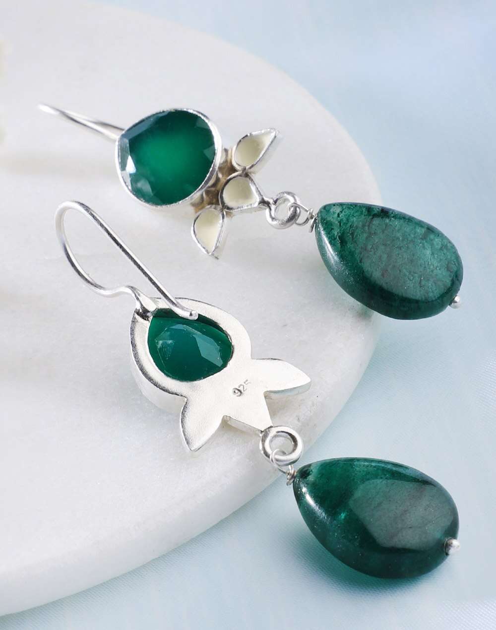 Silver Ethnic Dangler Earrings