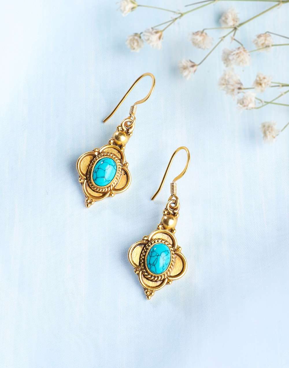 Silver Gold Plated Dangler Earrings