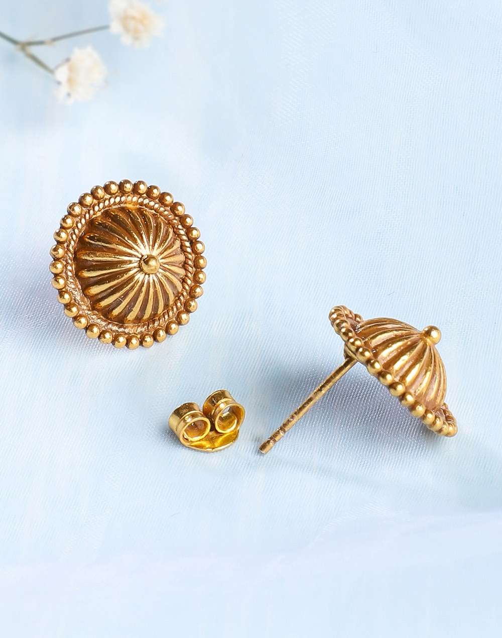 Silver Gold Plated Stud Earrings